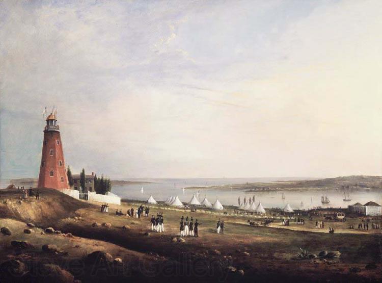 Charles Codman Entertainment of the Boston Rifle Rangers by the Portland Rifle Club in Portland Harbor, Norge oil painting art